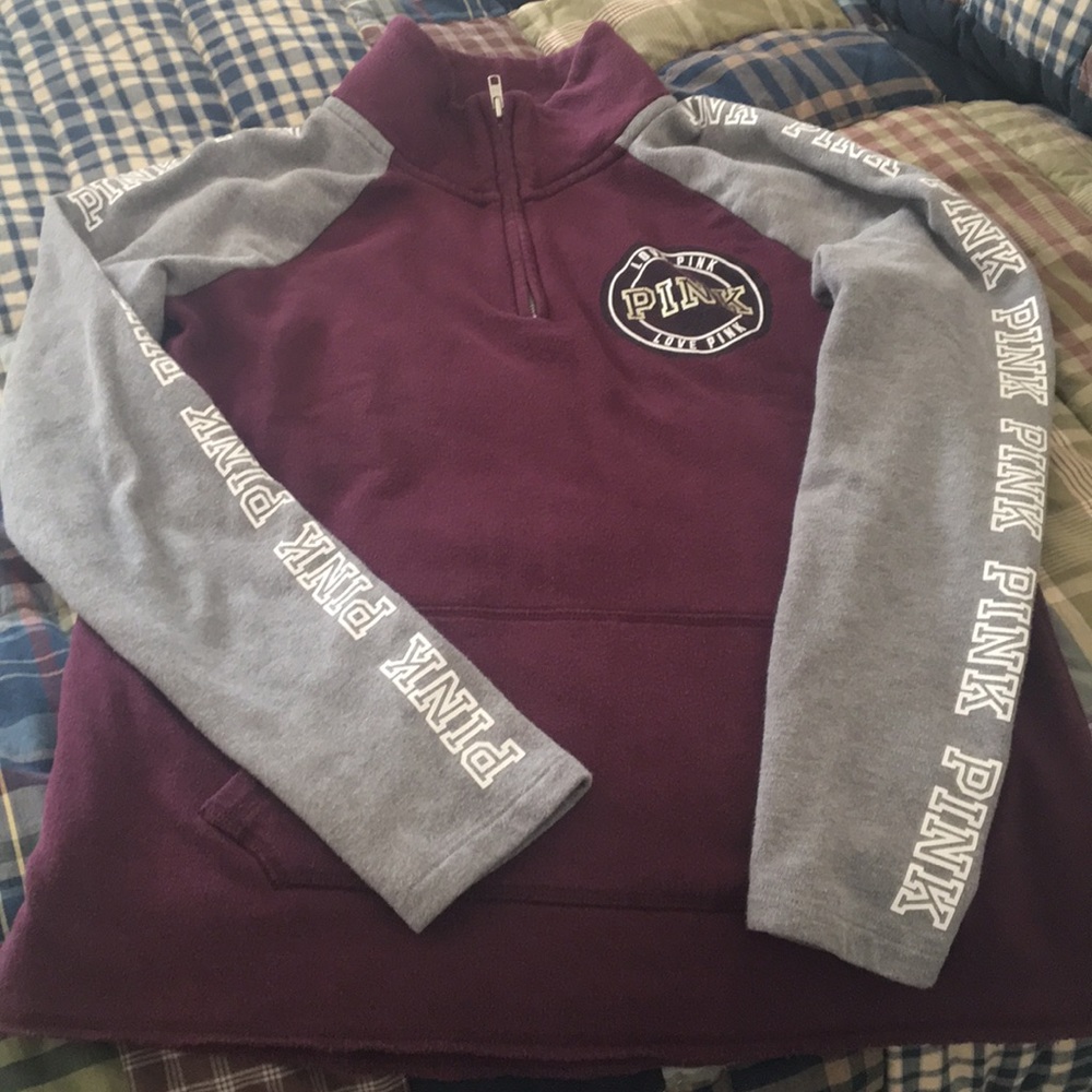 VS Pink Quarter ZIP Pullover